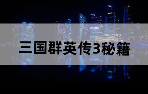 三国群英传3秘籍
