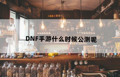 DNF手游什么时候公测呢？