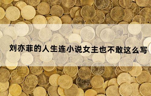 刘亦菲的人生连小说女主也不敢这么写