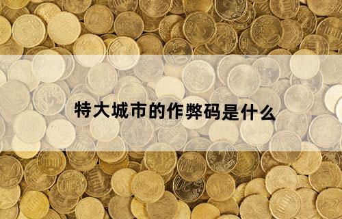 特大城市的作弊码是什么？