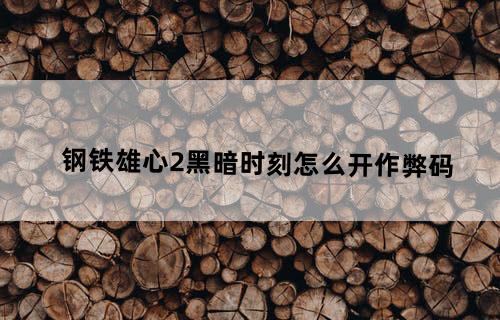 钢铁雄心2黑暗时刻怎么开作弊码