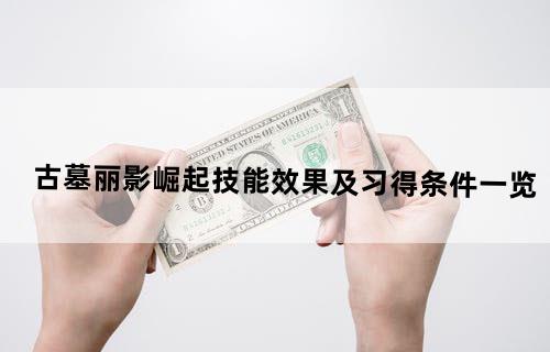 《古墓丽影崛起》技能效果及习得条件一览