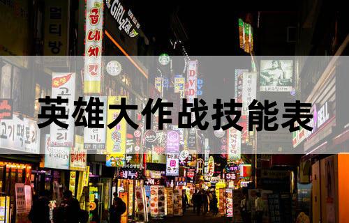 英雄大作战技能表