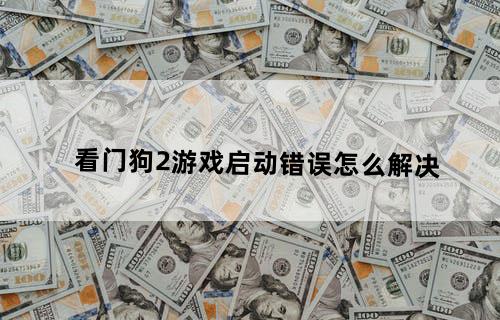看门狗2游戏启动错误怎么解决