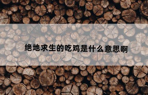 绝地求生的吃鸡是什么意思啊？