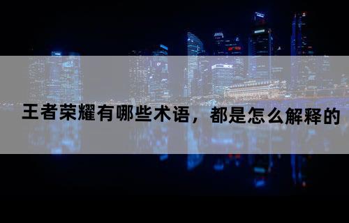 王者荣耀有哪些术语，都是怎么解释的？