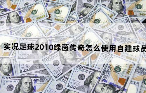 实况足球2010绿茵传奇怎么使用自建球员