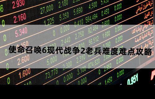 《使命召唤6：现代战争2》老兵难度难点攻略