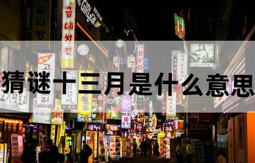 猜谜：十三月是什么意思？